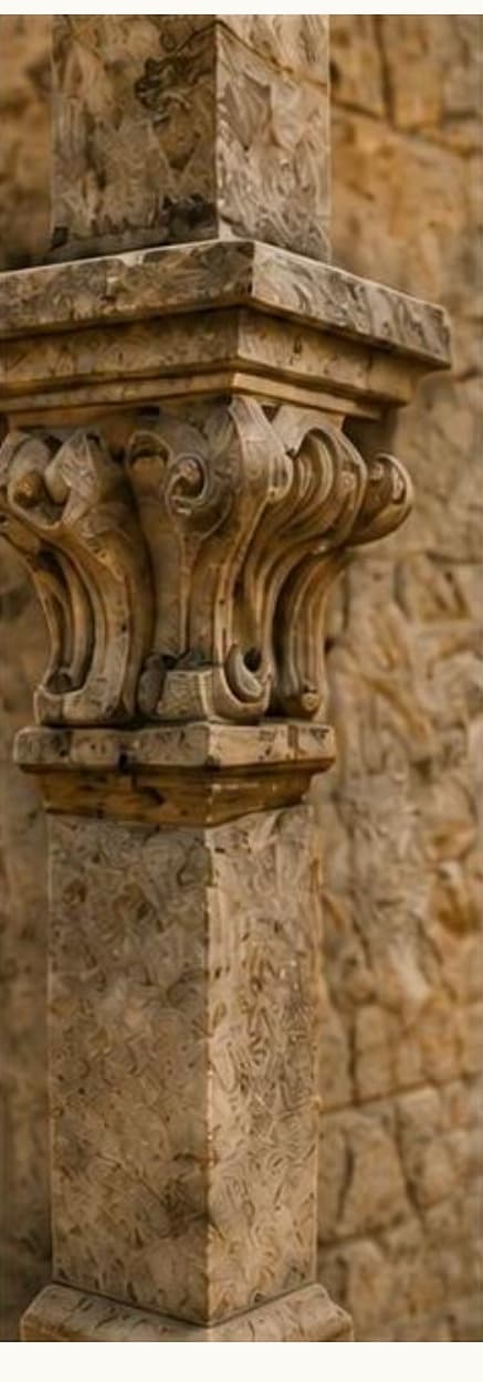 Détail sculpté d'un pilier en pierre de taille provençale